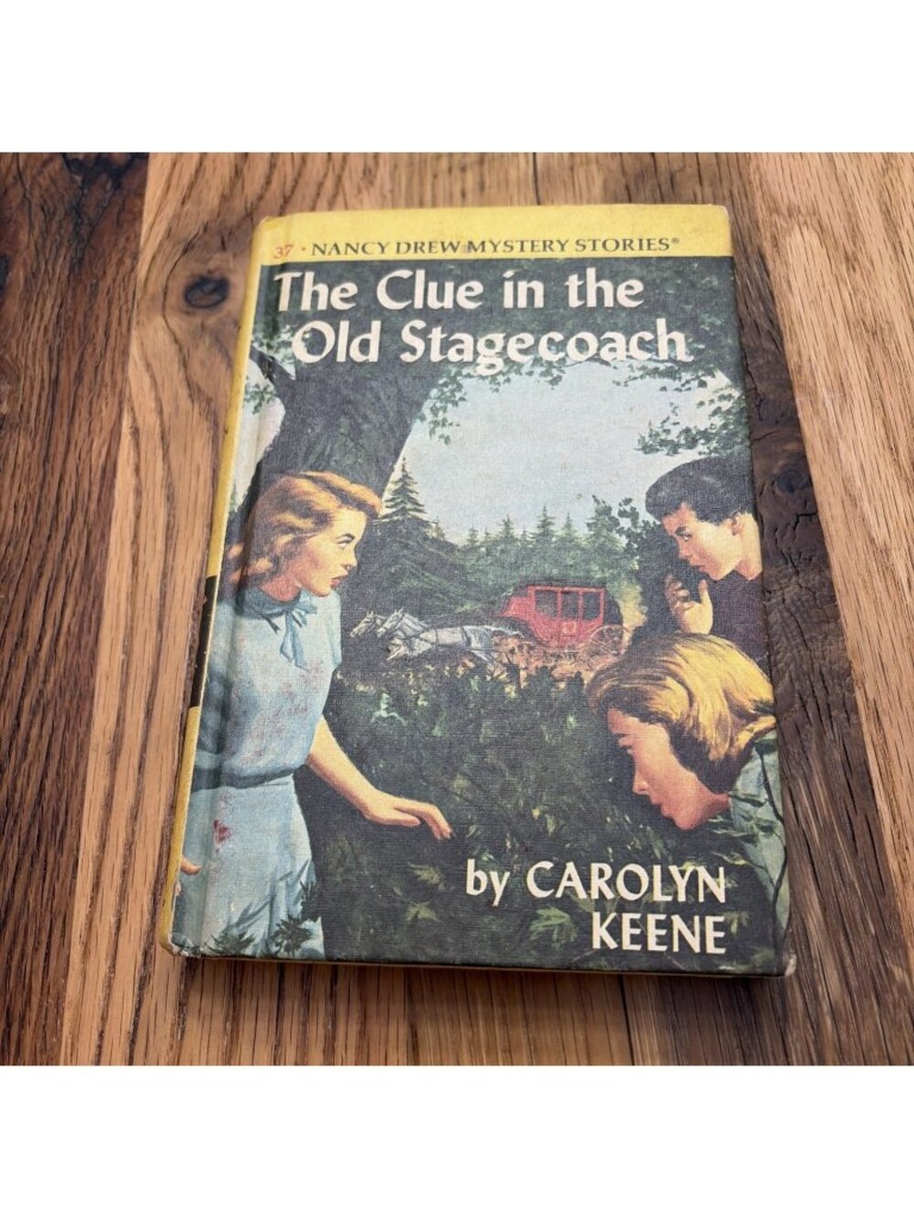 Carolyn Keene "The Clue in the Old Stagecoach": Nancy Drew Mystery #37 VTG  1960